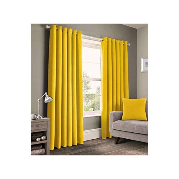3 mtrs Mustard Yellow Blackout Curtain for Windows and Doors - Energy Efficient, Soundproof, and Luxuriously Soft