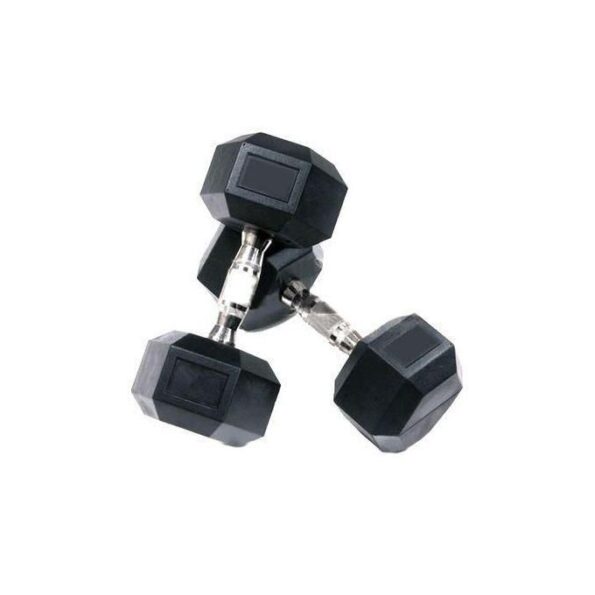 Pair of 2.5kg Hexagonal Rubber Dumbbells – Resistance Training for Home or Gym - Image 2