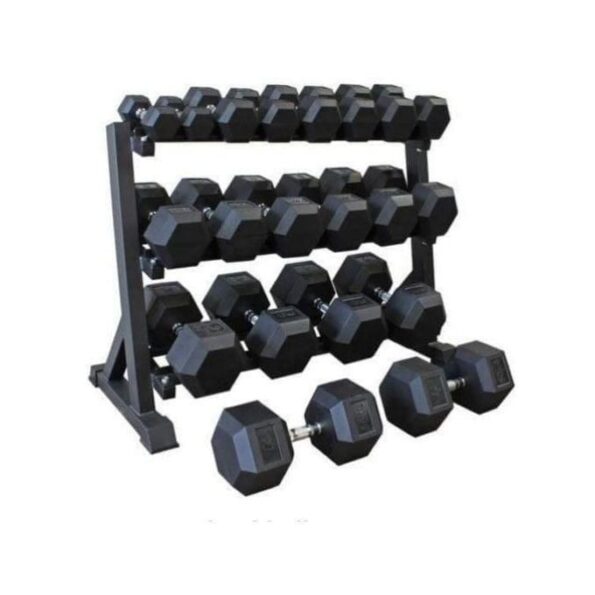 Pair of 2.5kg Hexagonal Rubber Dumbbells – Resistance Training for Home or Gym - Image 3