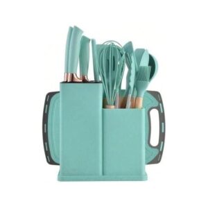 Silicon 19-Piece Utensil Set with Knife Set & Chopping Board