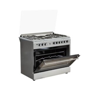 BJS Silver (INOX) 60x90 4+2 Gas Cooker with Turbo Fan and 110L Oven