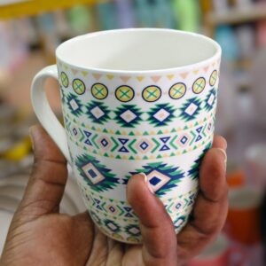 Colorful Print Ceramic Mugs ? Set of 6