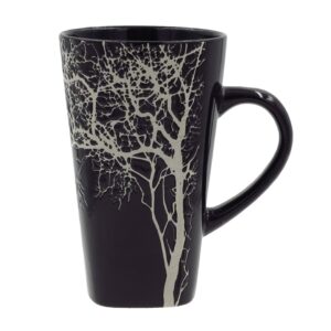 Ceramic Tea Mug with Tree-Shaped Deco ? Sip in Nature?s Elegance black