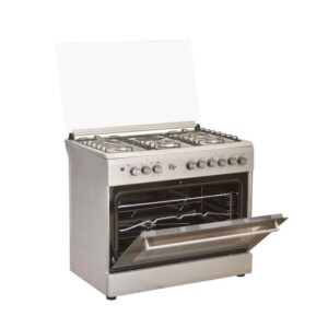 BJS SILVER (INOX) 60x90 Gas Cooker - 5 Burner, Wok, Turbo Fan Oven