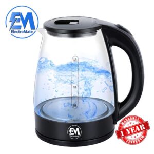 Em Glass Kettle 2.2L by ElectroMate ? Efficient & Stylish Electric Jug Heater