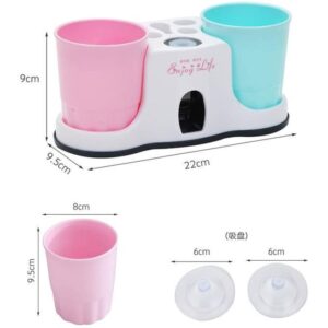 Alternative view of 3-in-1 Toothpaste Dispenser with Toothbrush Holder and 2 Cups