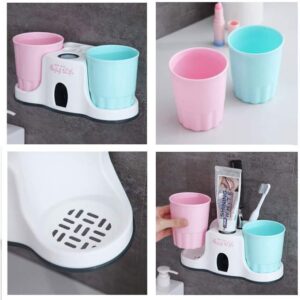 3-in-1 Toothpaste Dispenser with Toothbrush Holder and 2 Cups